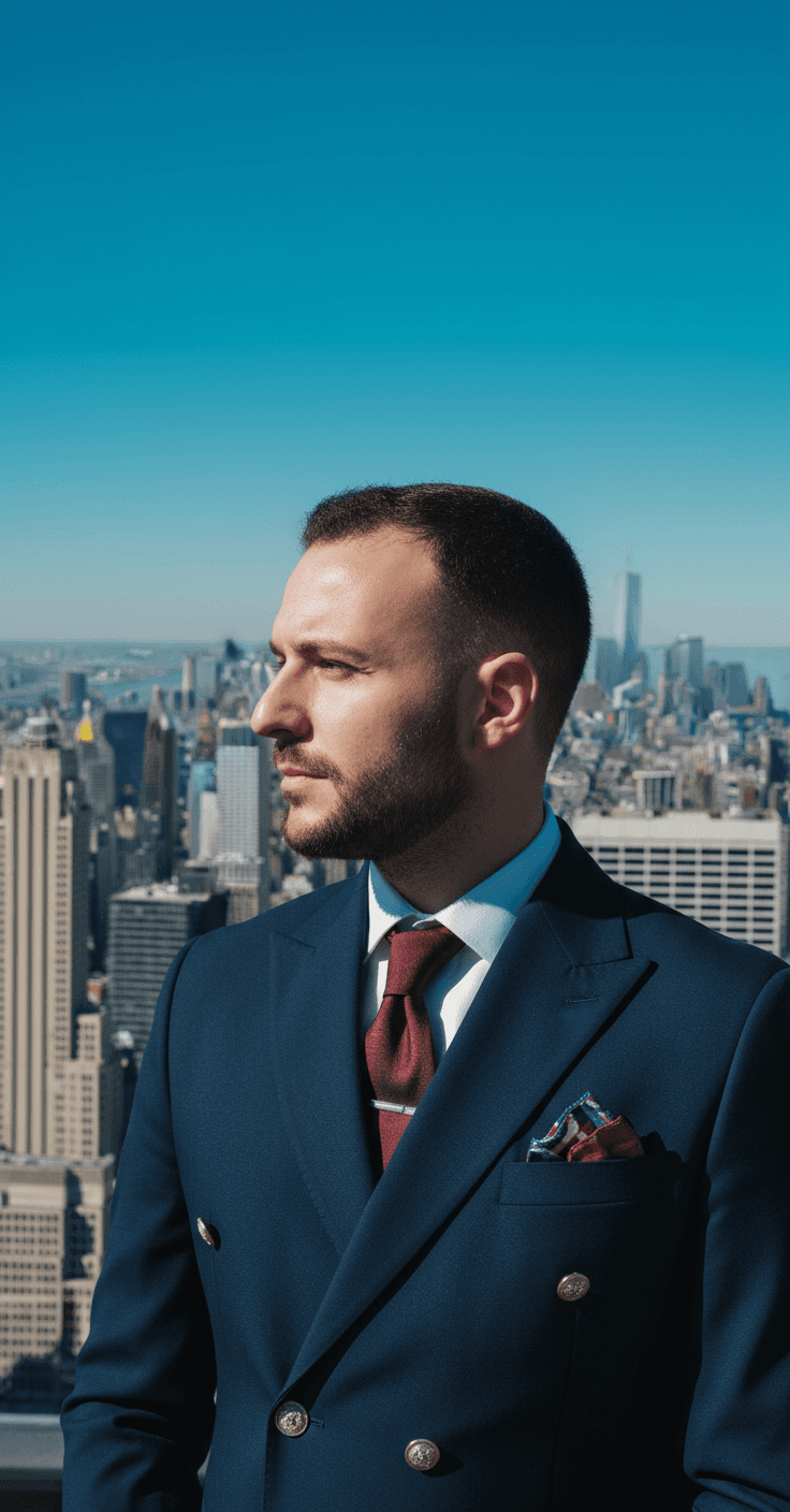Man sitting in a dimly lit room, wearing a beige shirt and looking contemplative.