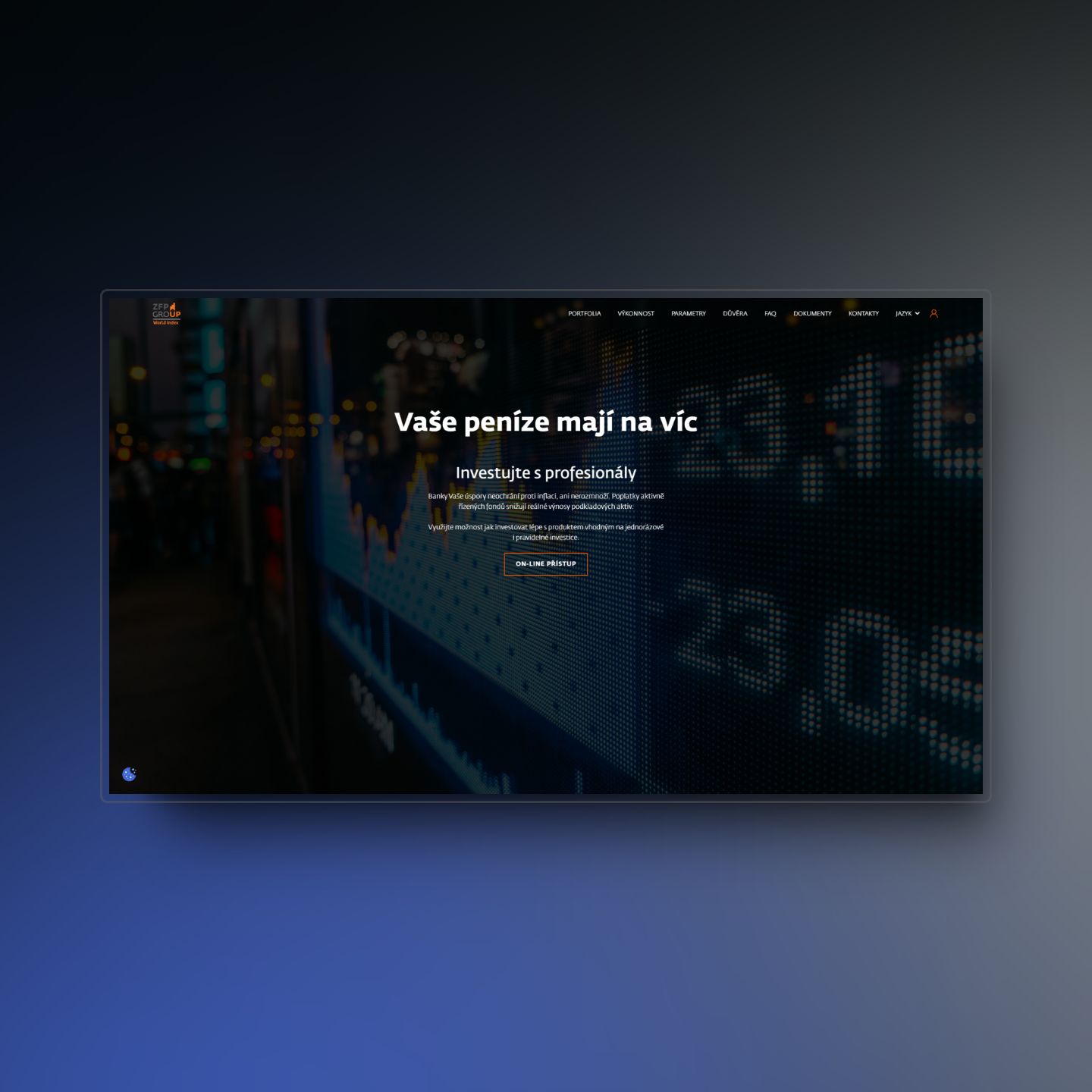 Náhled projektu webu World Index