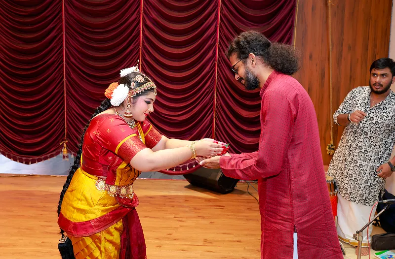 A dancer performing bharatanatyam
