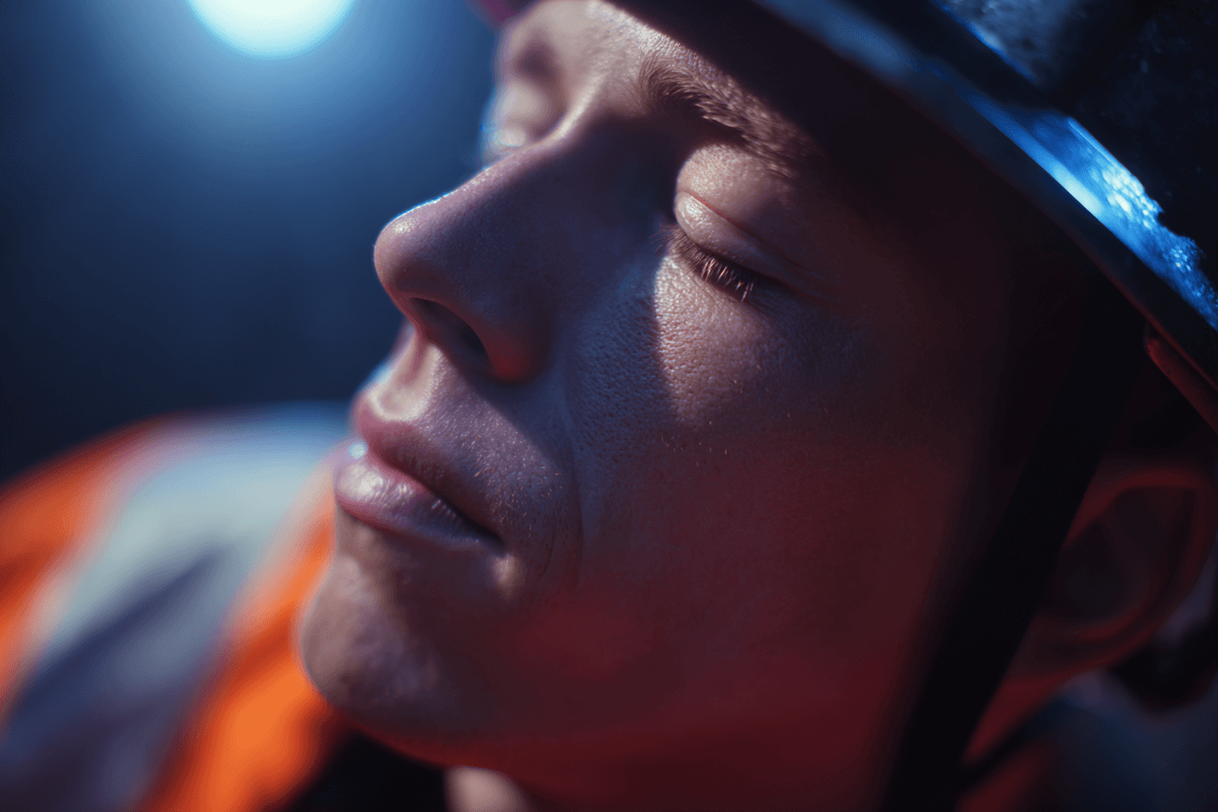 worker having lighting test