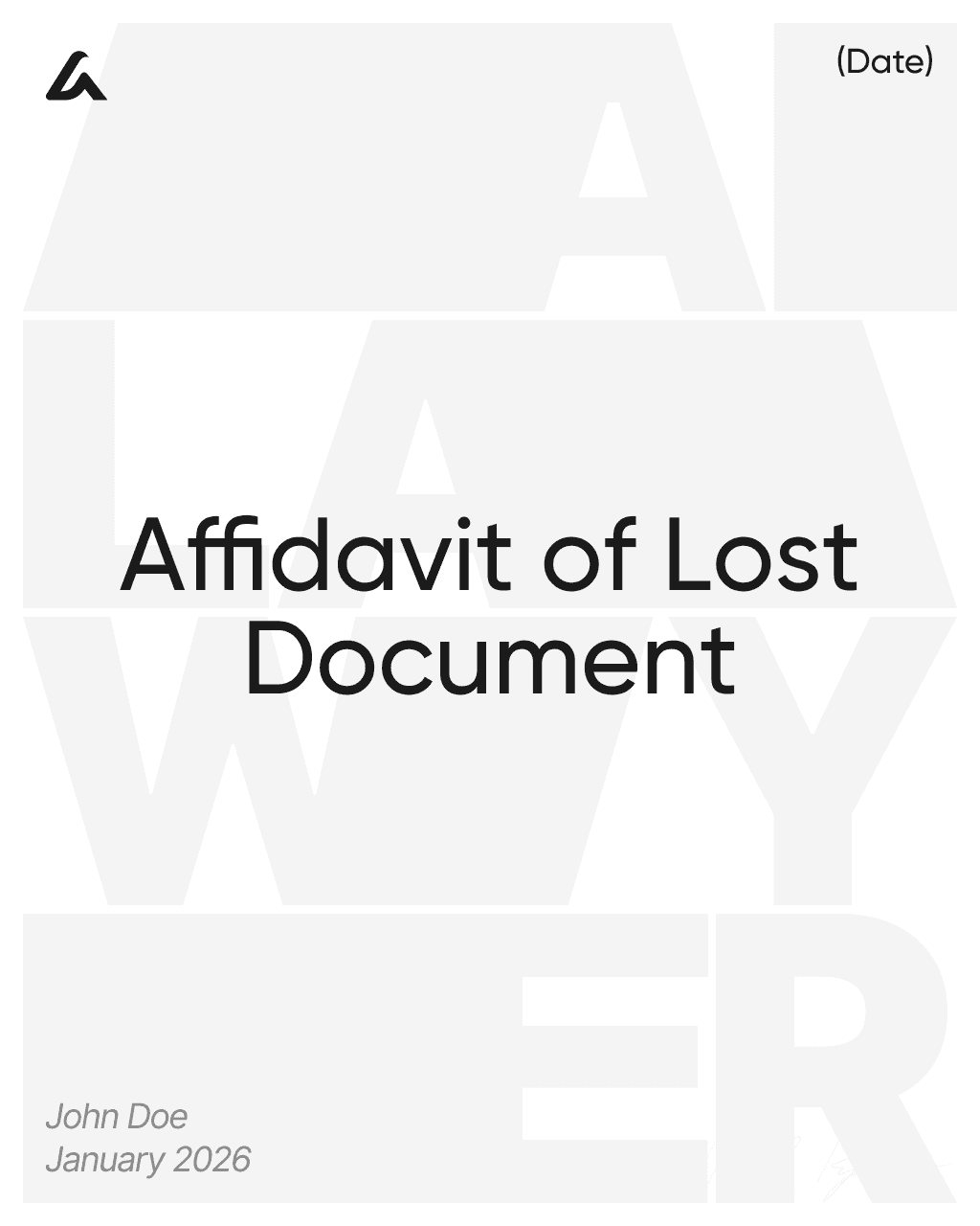 Affidavit of Lost Document