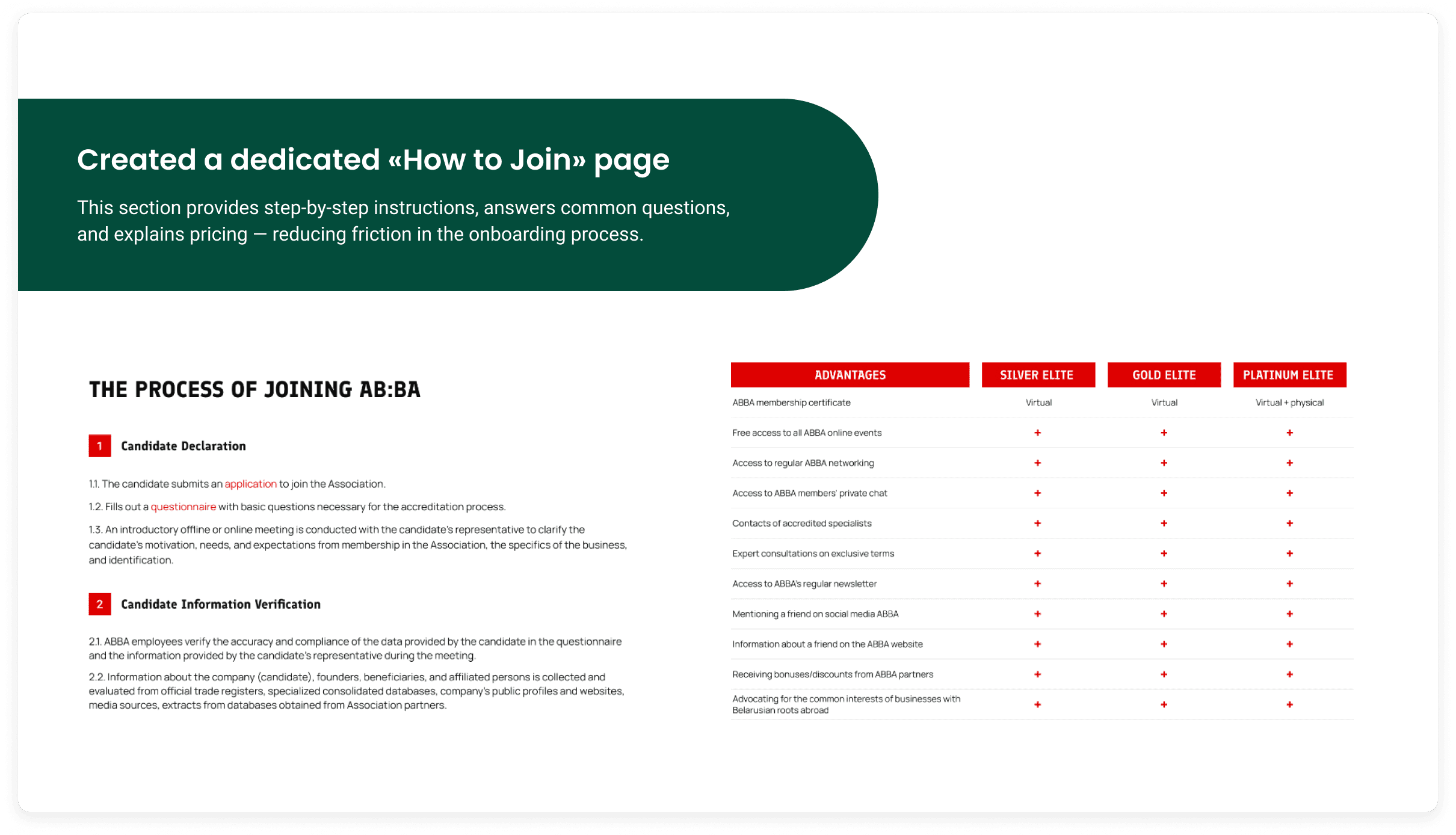 ABBA web platform design 2