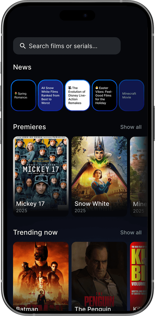 Flickhunt explore page with stories, premieres, and movie filters