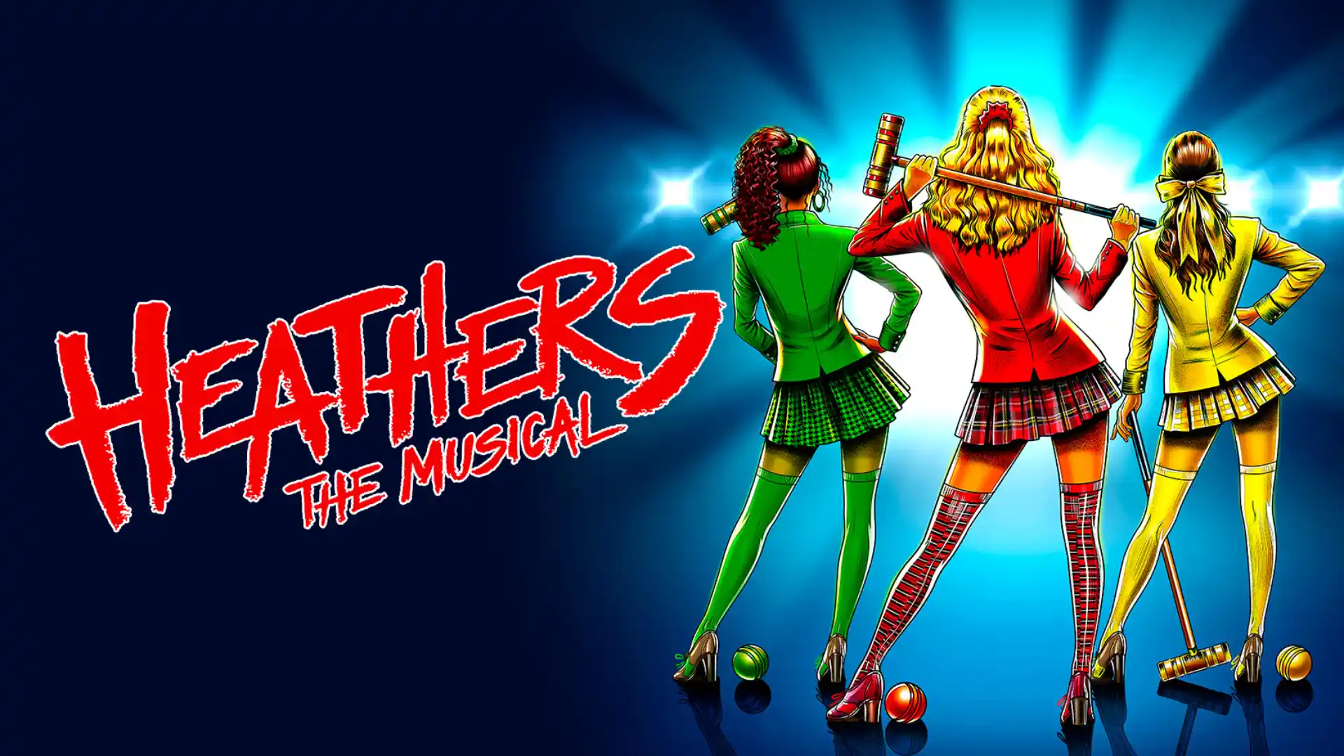 Heathers: The Musical banner — a sötét humorú kultikus musical a New York-i New World Stages színházban