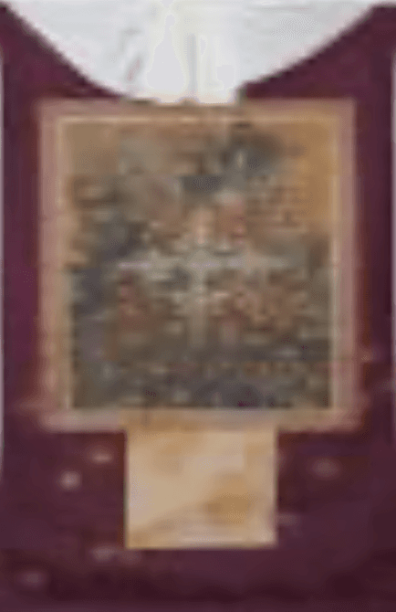 herd of sheep on road painting