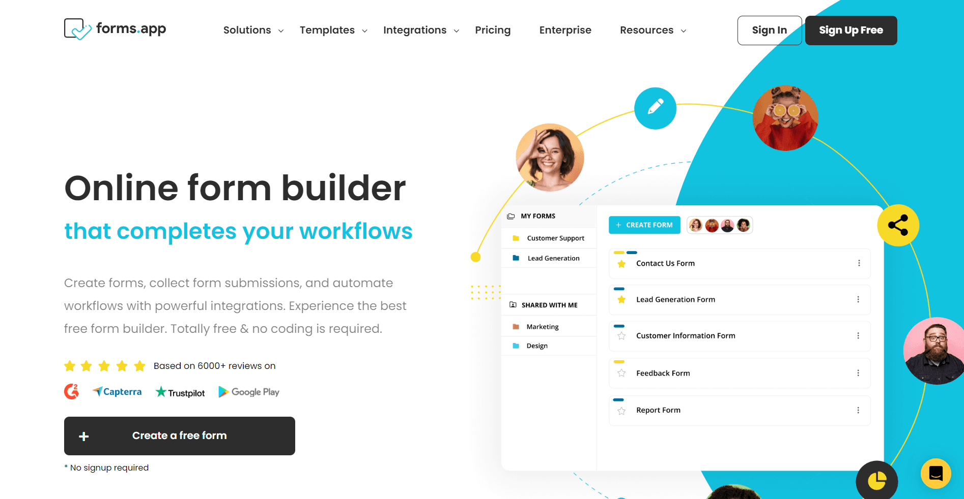 forms.app Home Page