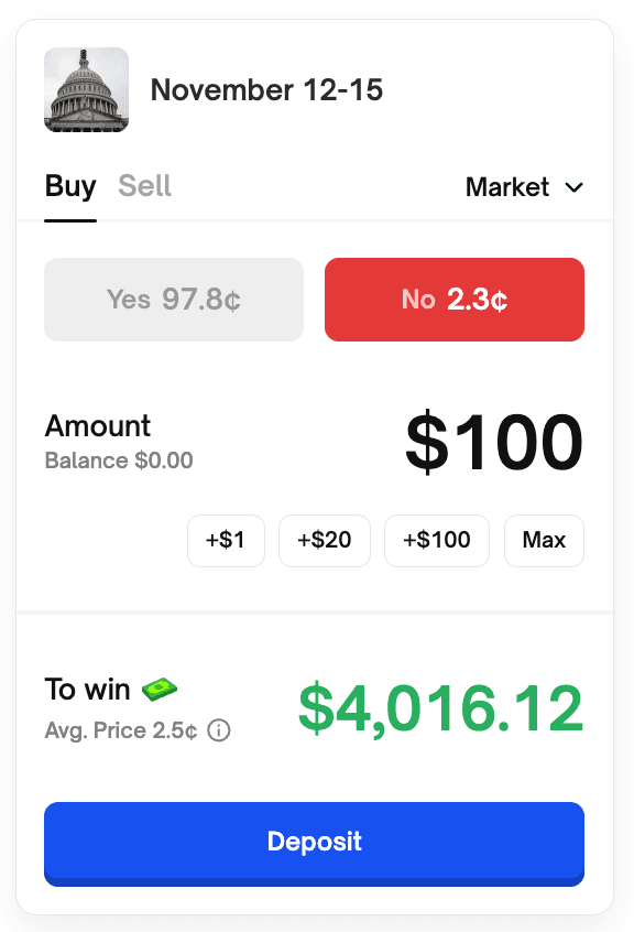 screenshot of shares