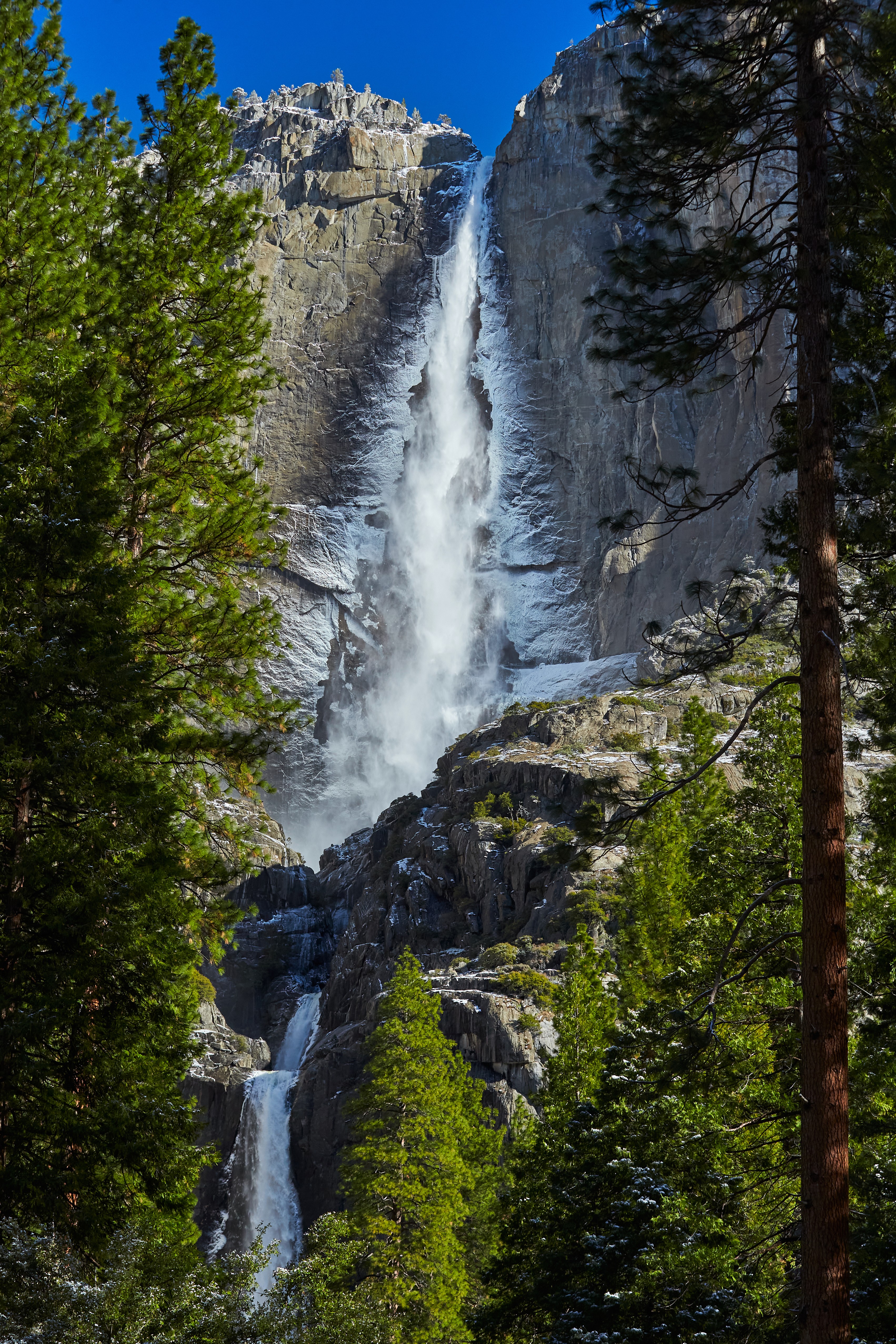 Image of waterfall at Yosemite National Park, USA, travel photography