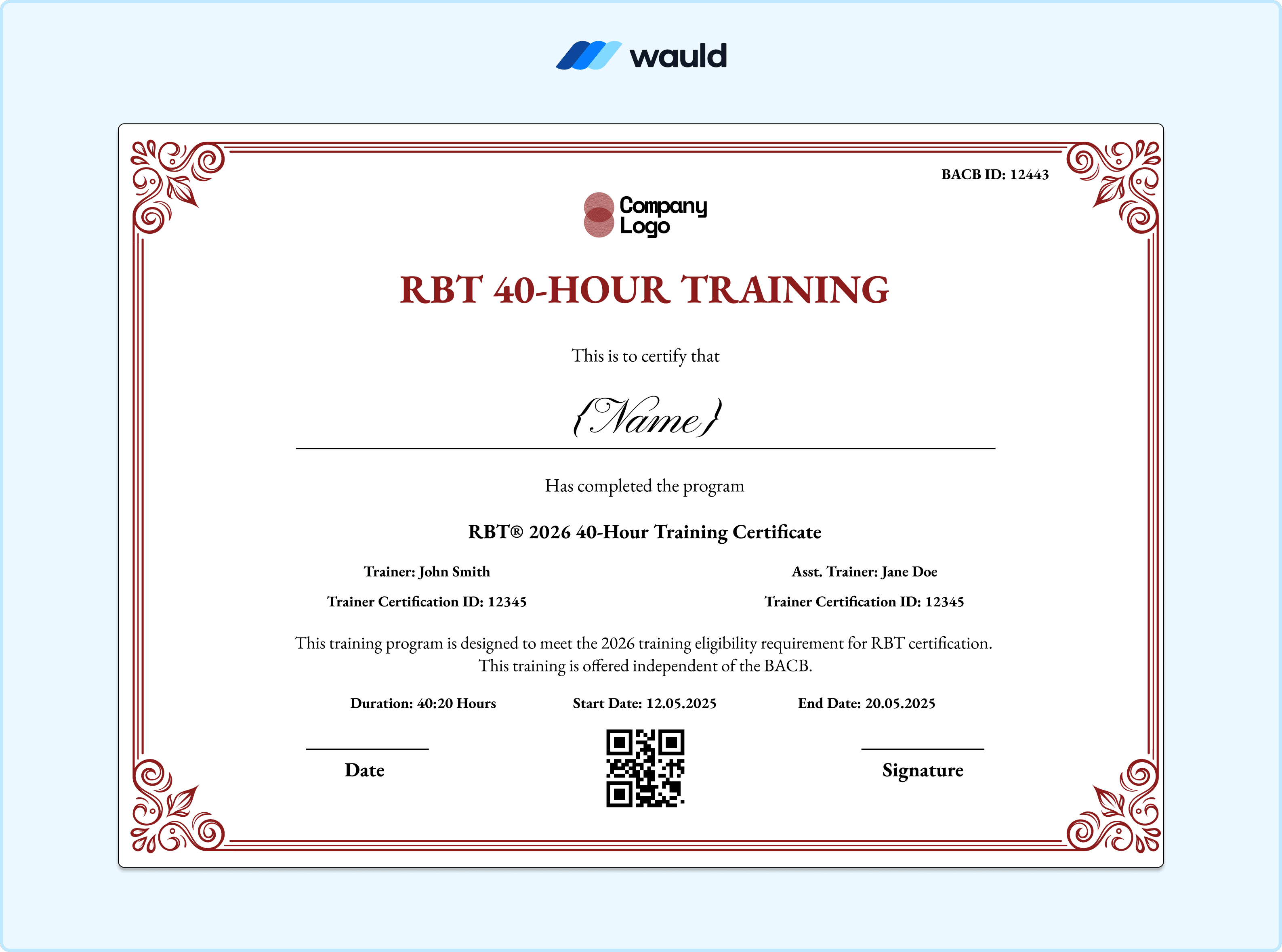 RBT Certificate