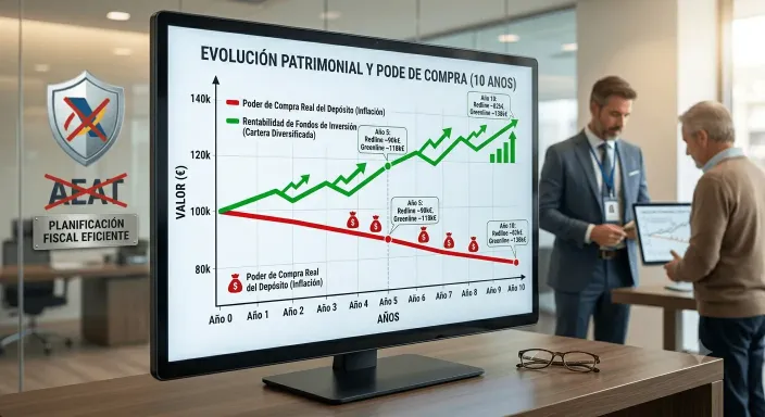 Efecto destructivo de la inflación vs el crecimiento de los fondos de inversión de Allianz.