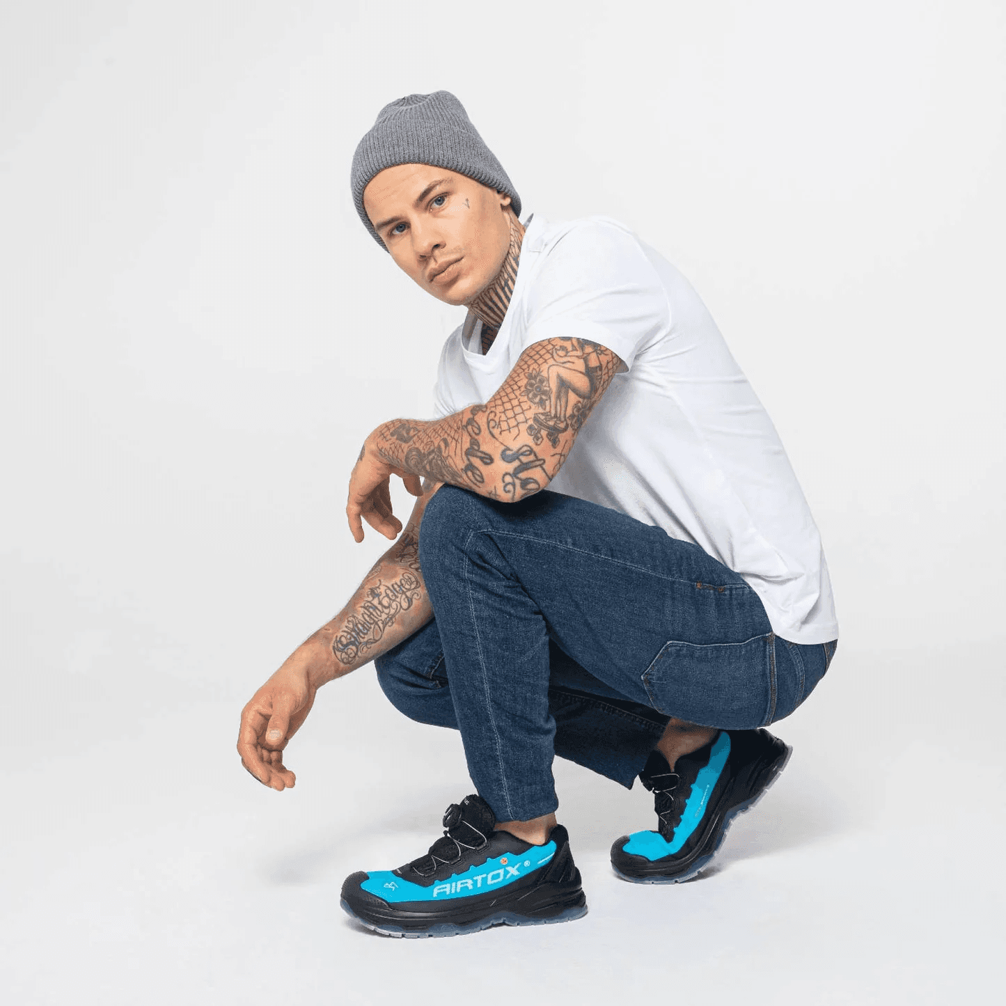 Airtox Yy22 - Scarpe Uomo Tempo Libero - Tessuto Powerbreeze Traspirante, Suola EVA Anti Shock Con Gomma Resistente Al Calore 300°C - Chiusura U-Turn Ultraveloce - 2