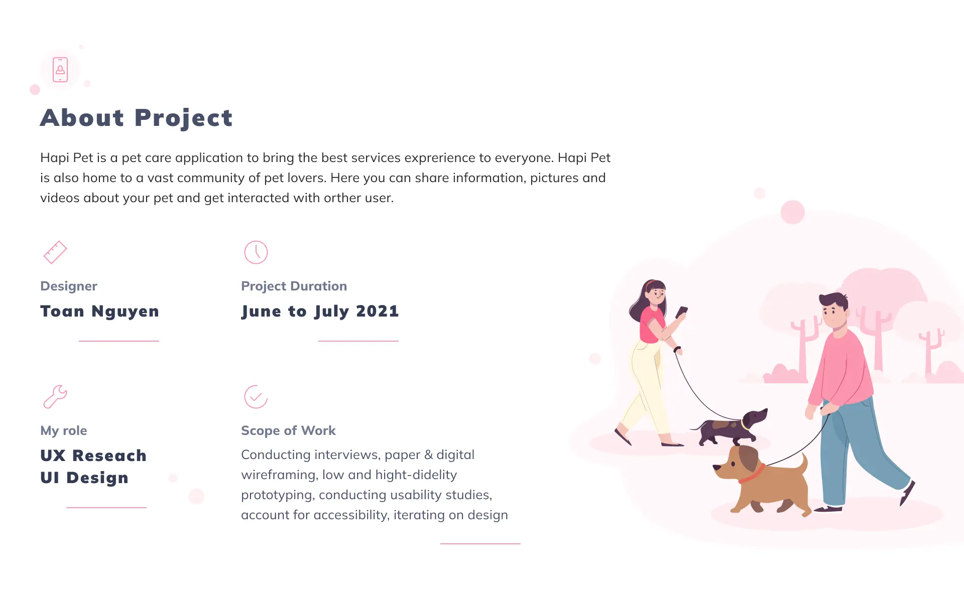 About project UX UI Case Study Hapi Pet - Nguyen Tan Toan Product Design
