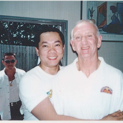 Longy Nguyen with Australian boxing trainer Johnny Lewis