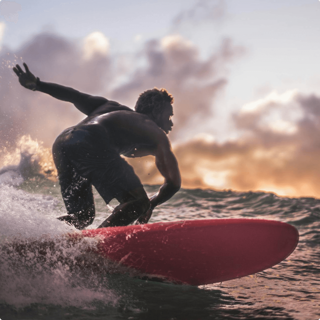 A man surfing