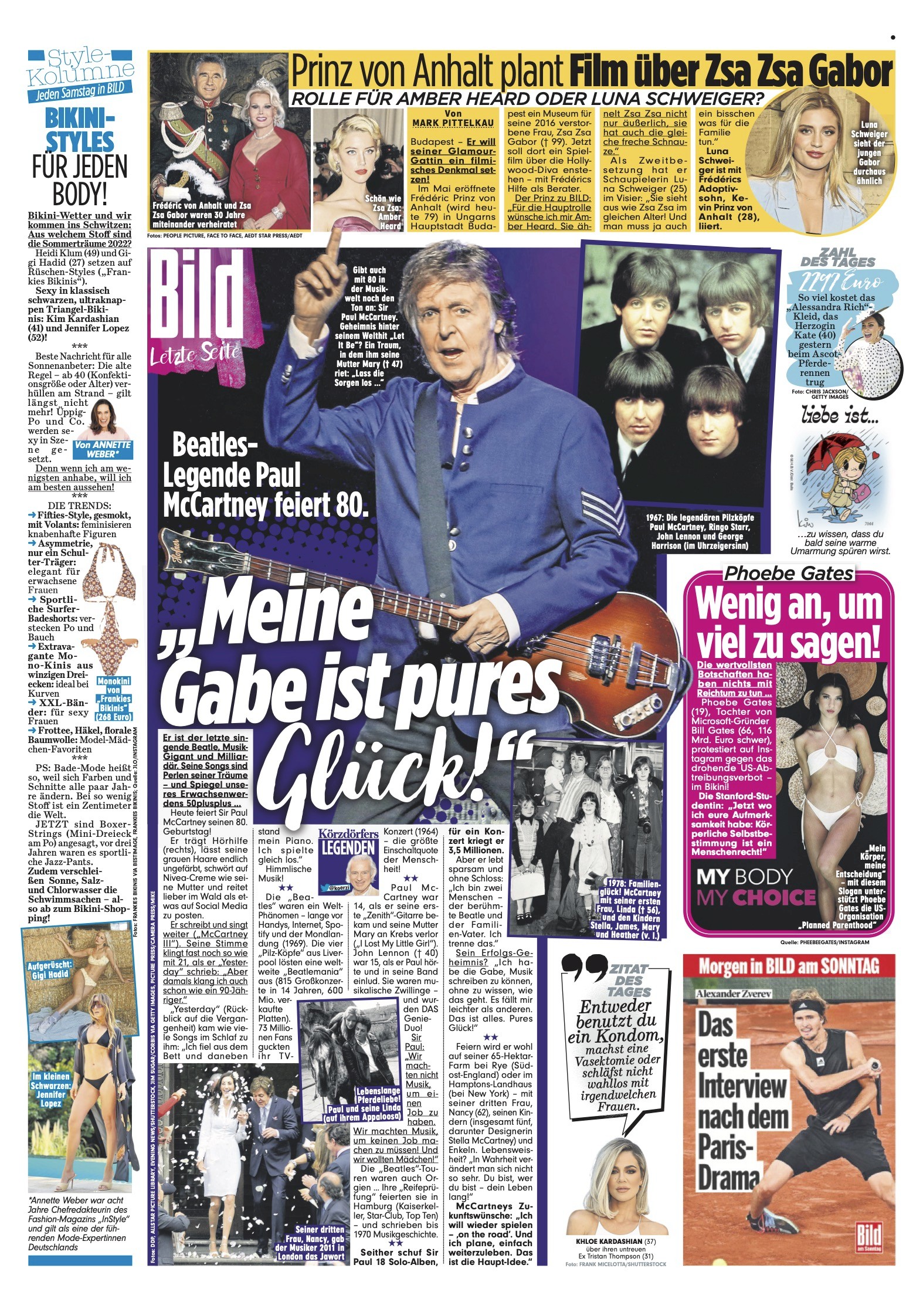 Letzte Seite der BILD-Bundesausgabe von 2022