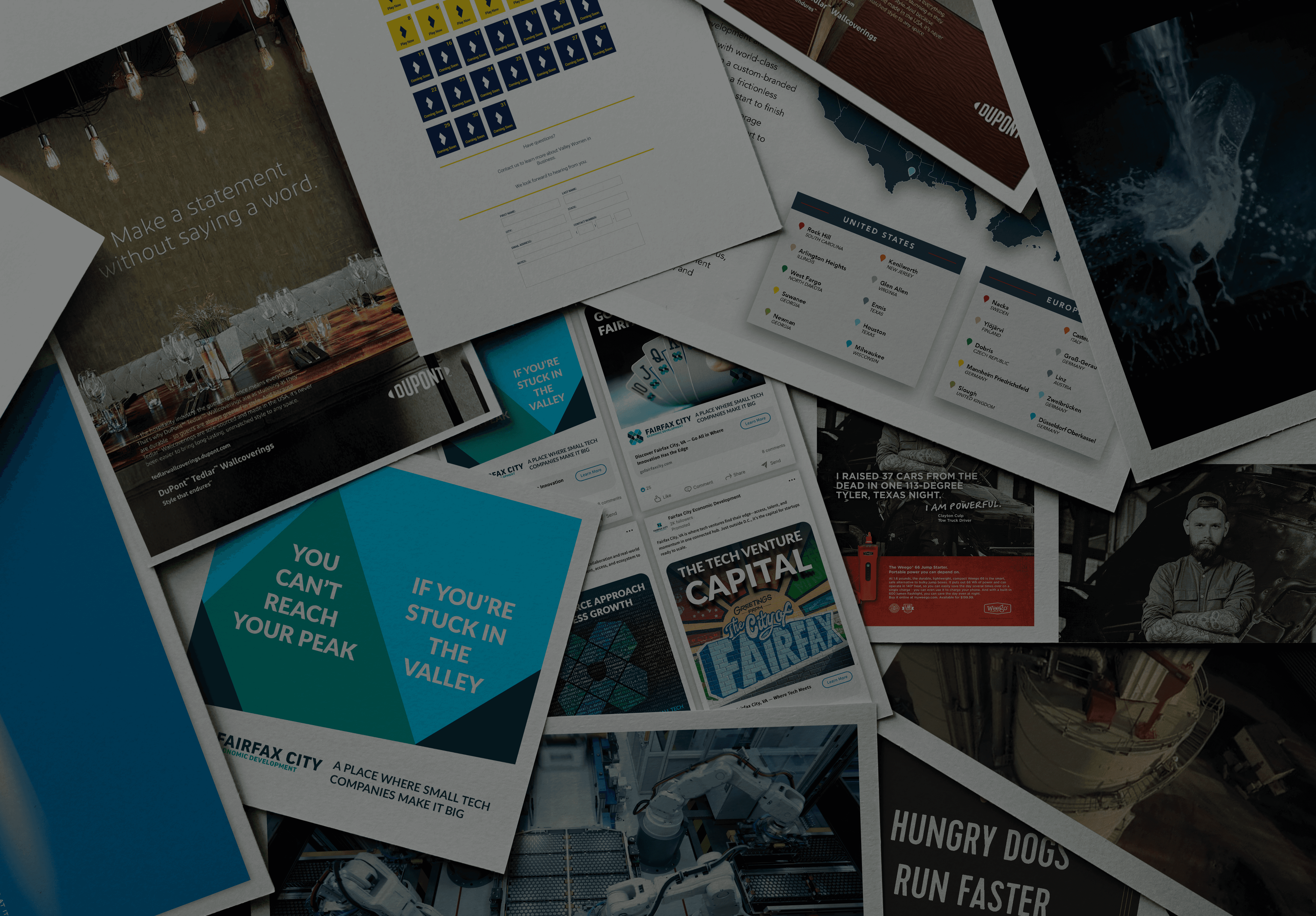 collection of creative scattered on a table