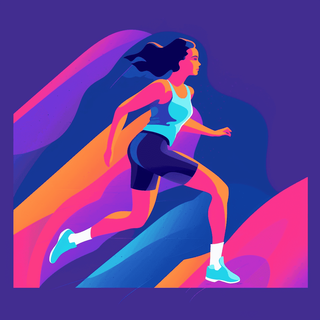 someone exercising with eczema in the style of an abstract image