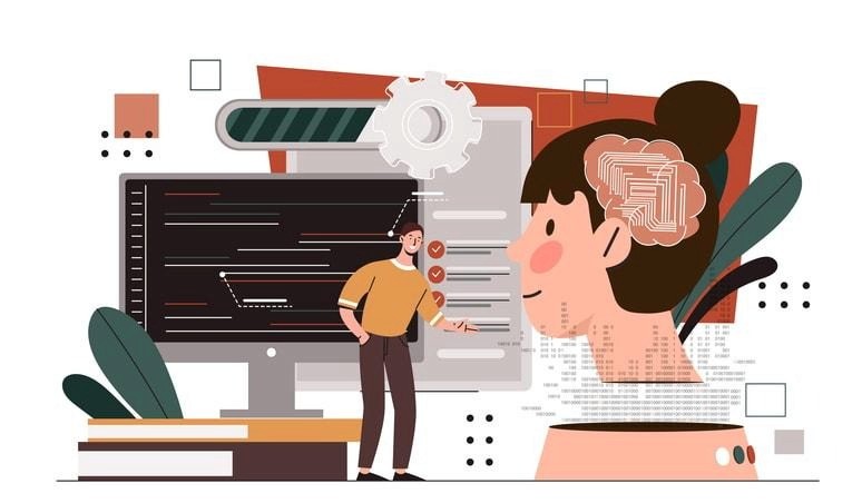 An illustration of machines that learn, showcasing various machine learning concepts.
