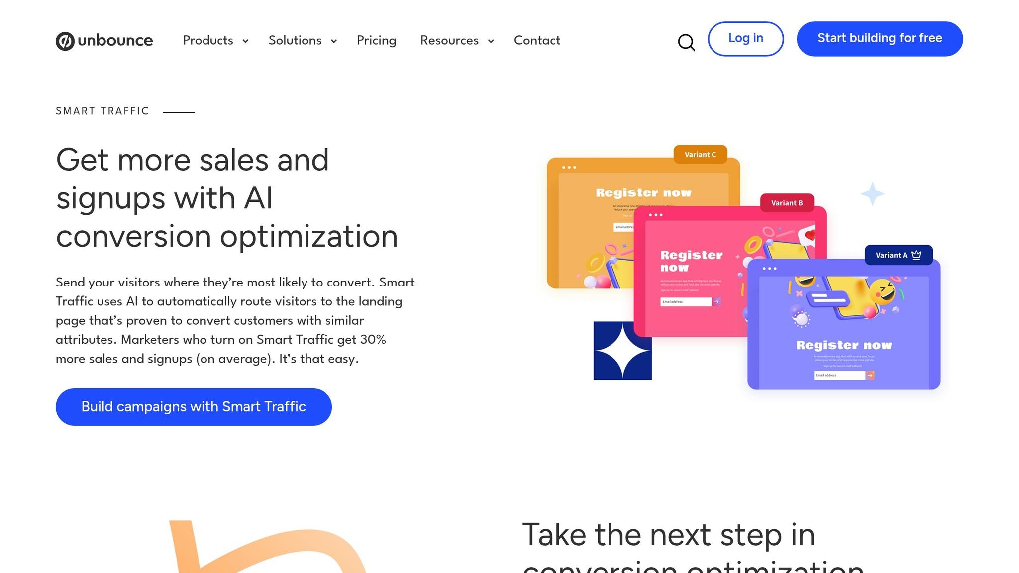 Unbounce Smart Traffic