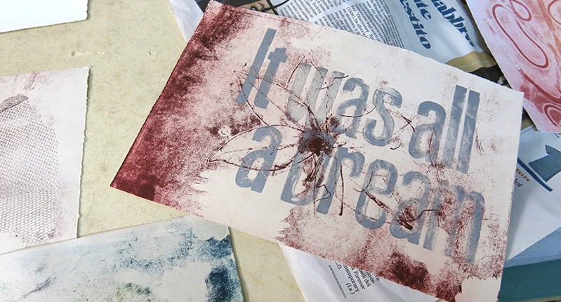 silkscreened type on paper