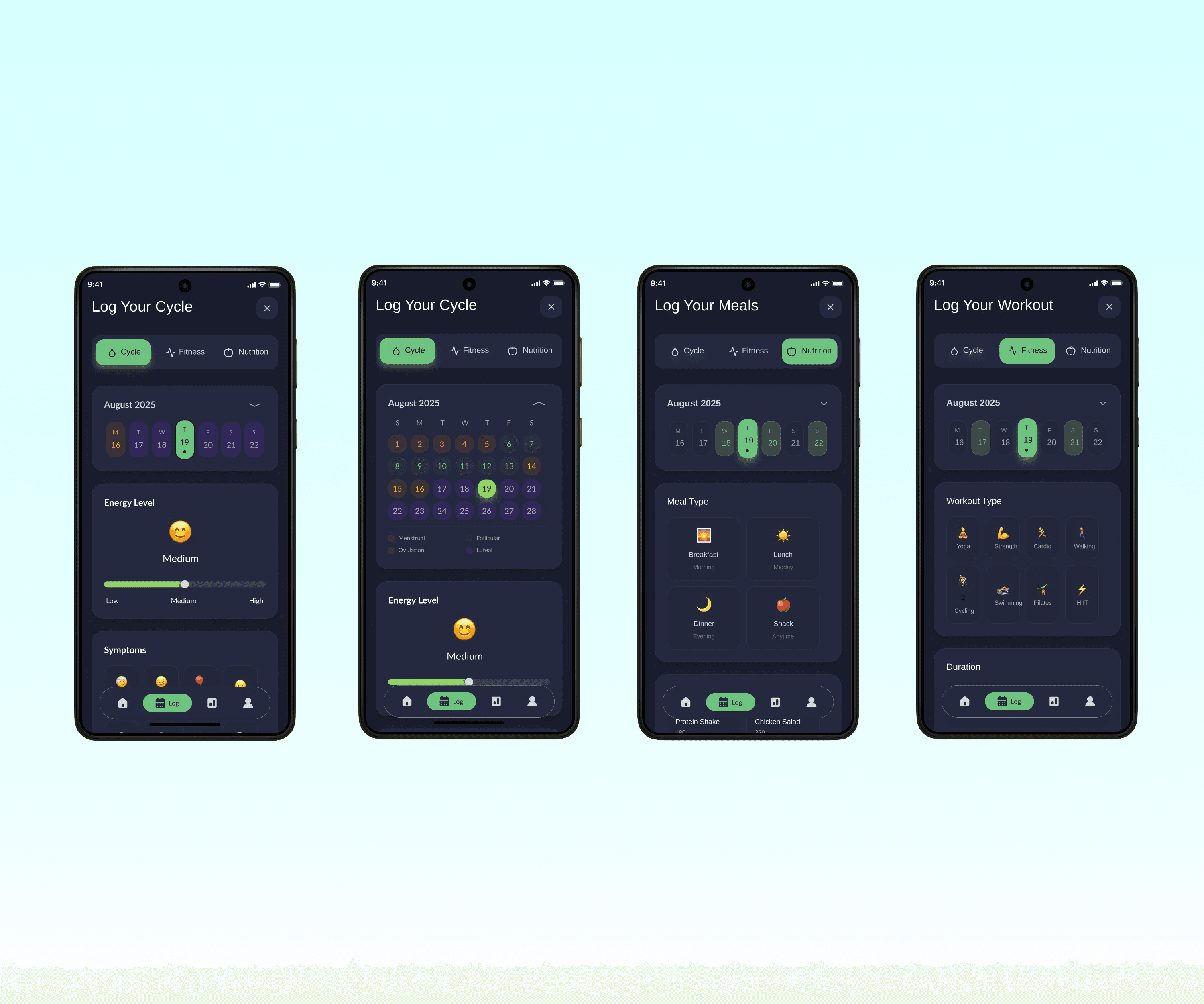 Preview of all logging pages