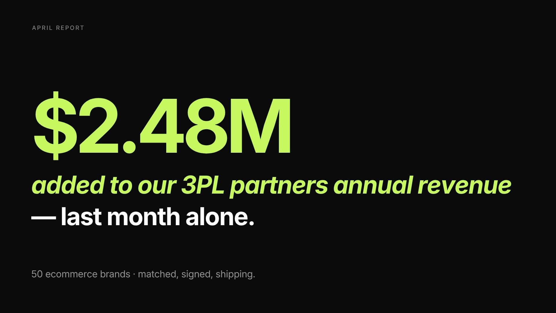 fulfilment.com april report