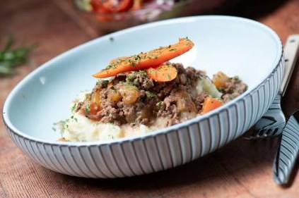 Homemade mince and mashed potato