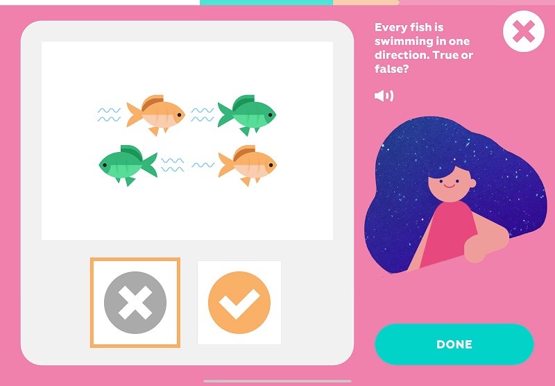 True or false: check if all fish are swimming in the same direction