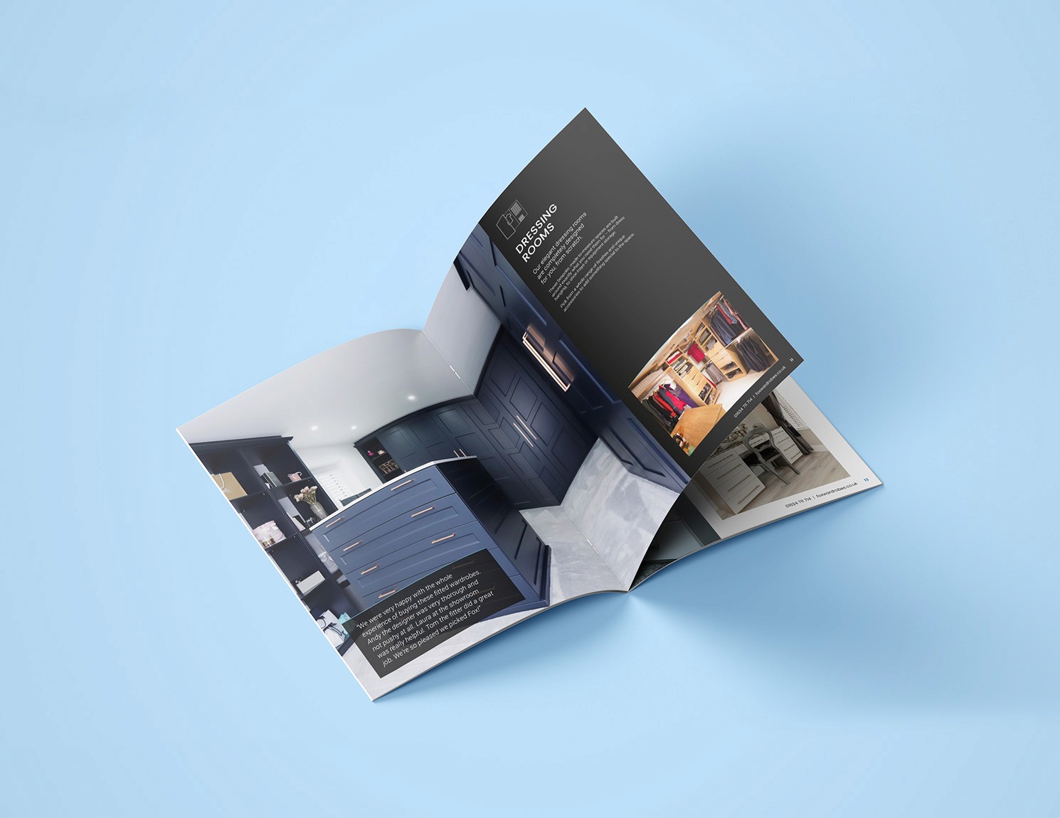 Product brochure for a bespoke wardrobe manufacturer