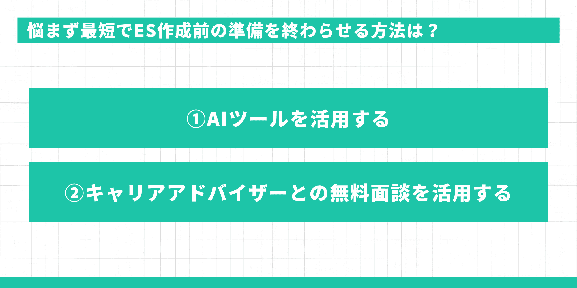 悩まず最短でES作成前の準備を終わらせる方法は?AIツールを活用する・キャリアアドバイザーとの無料面談を活用する