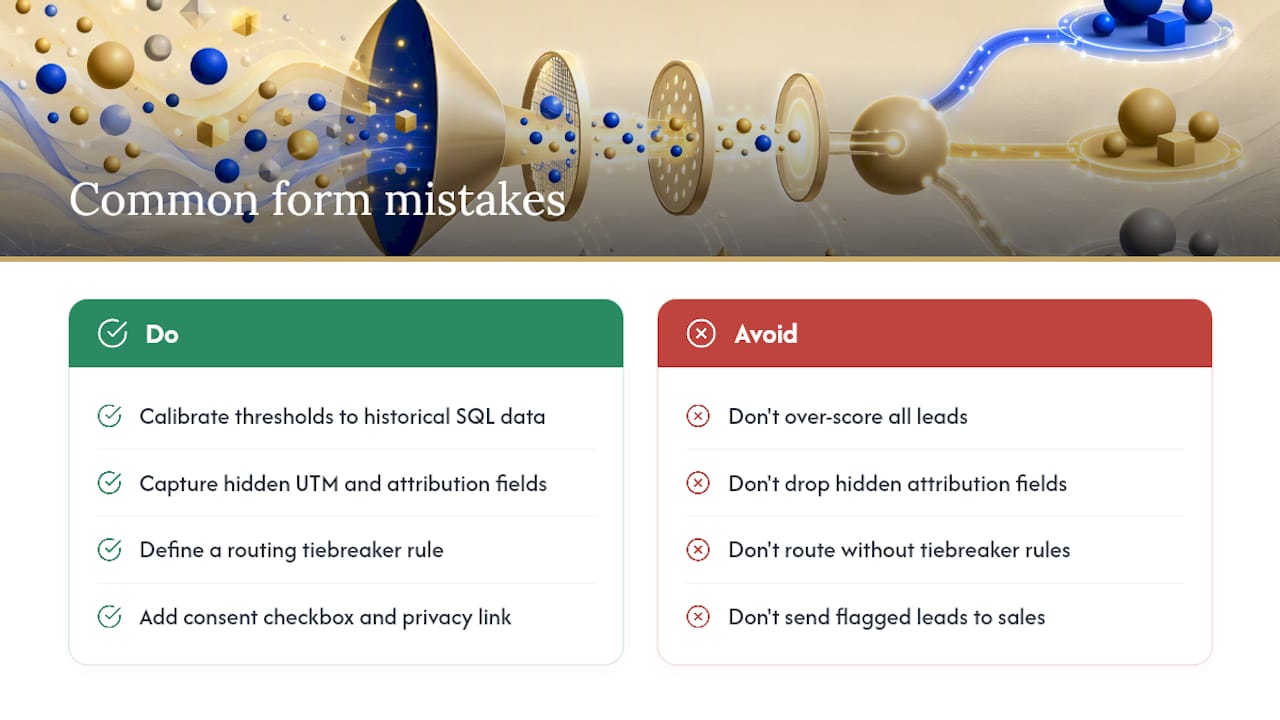 Common mistakes that break lead qualification forms — overview diagram