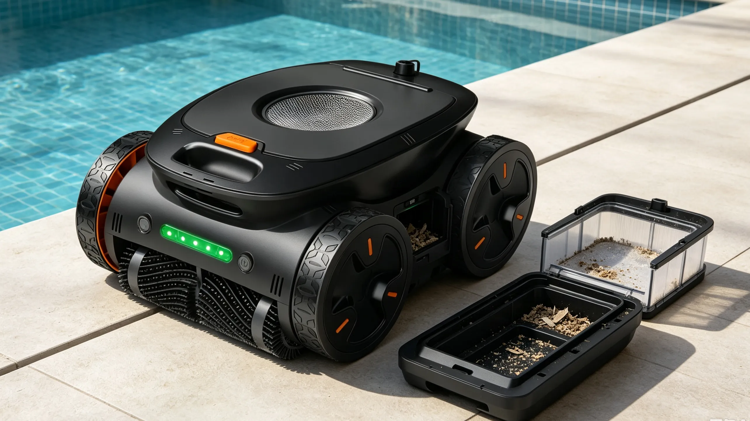 Inspecting a robotic pool cleaner before the first cleaning cycle
