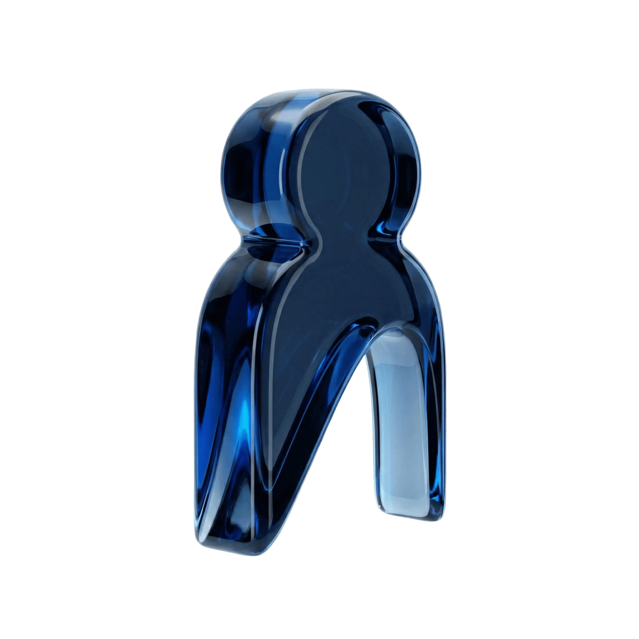 HR Studio humaniod logo rendered in blue glass
