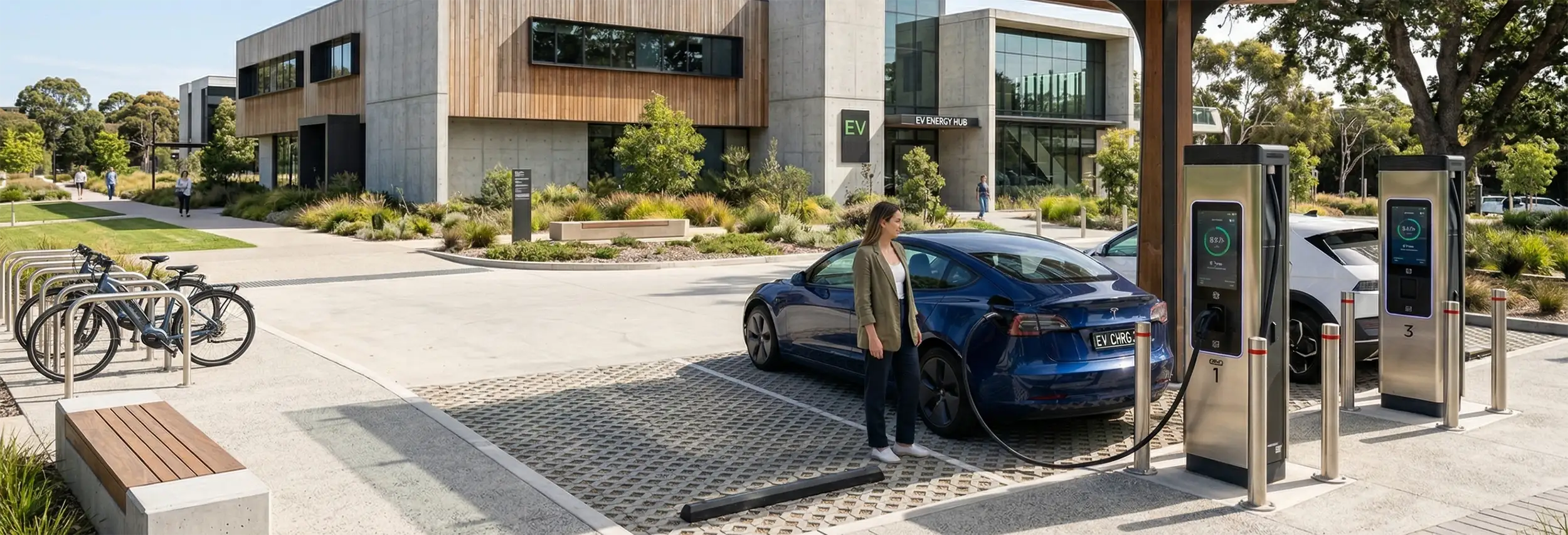 estacion de carga para coches electricos
