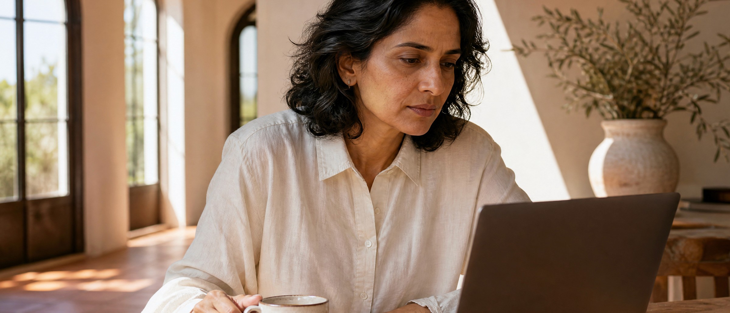 A person at home reading up on the published research behind Yuvia's compounds.