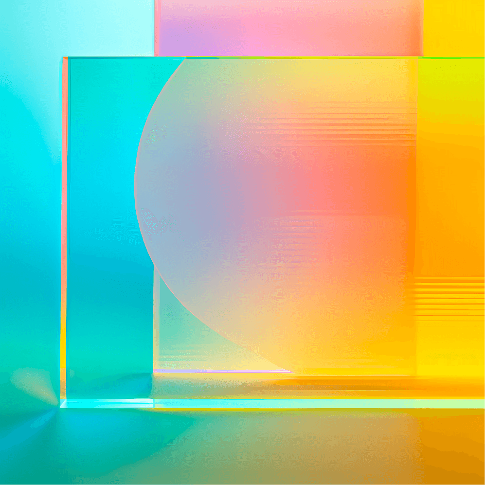 A vibrant abstract image featuring overlapping colorful translucent rectangles and curves in shades of blue, pink, and yellow, creating a modern art composition that evokes a sense of alternative investment strategies through innovative visual representation.