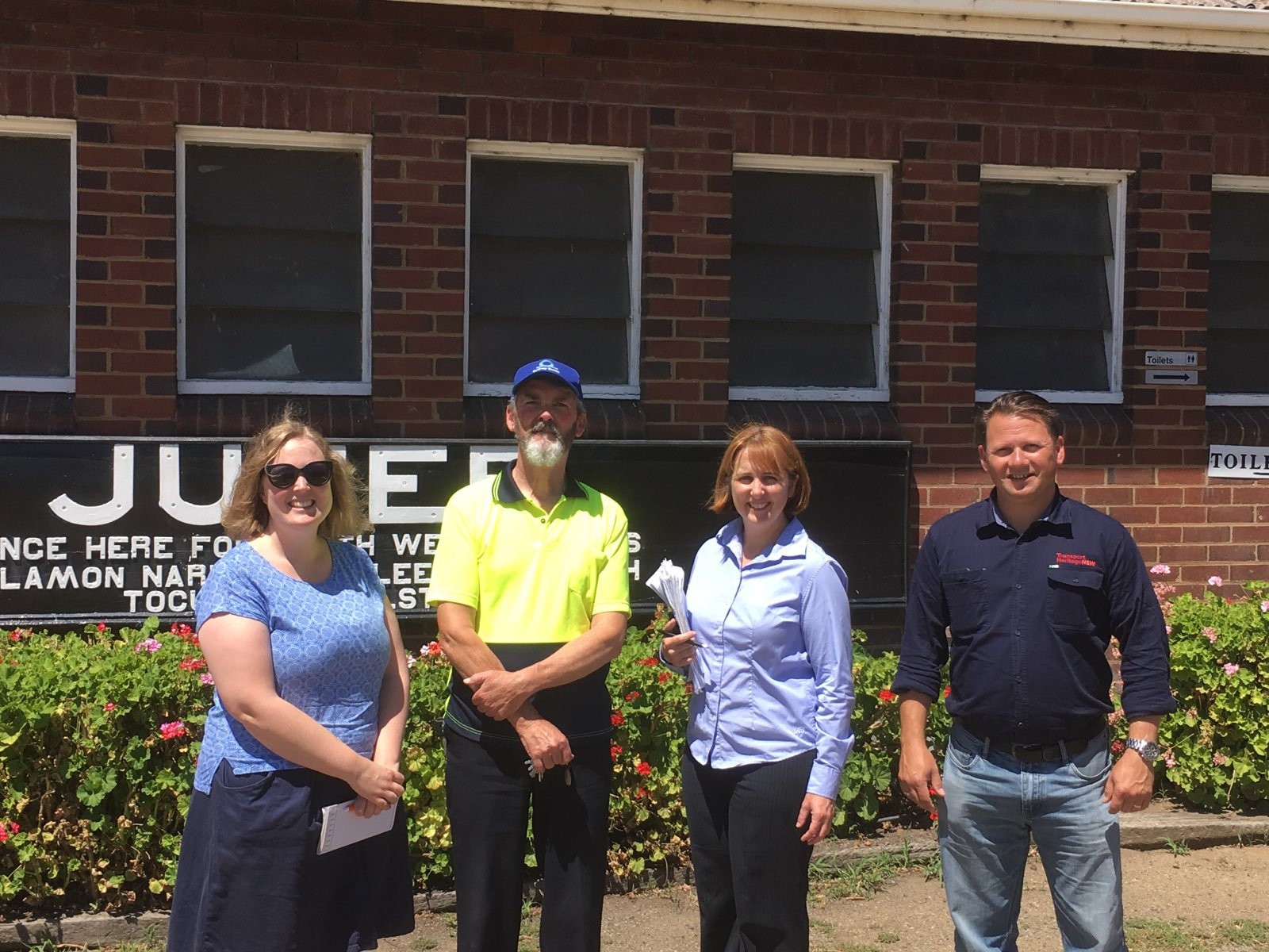 Junee Roundhouse Museum Curator, Ron Ison (second from left), with visiting staff members from THNSW's heritage and collections unit. -Regional Heritage Transport Association