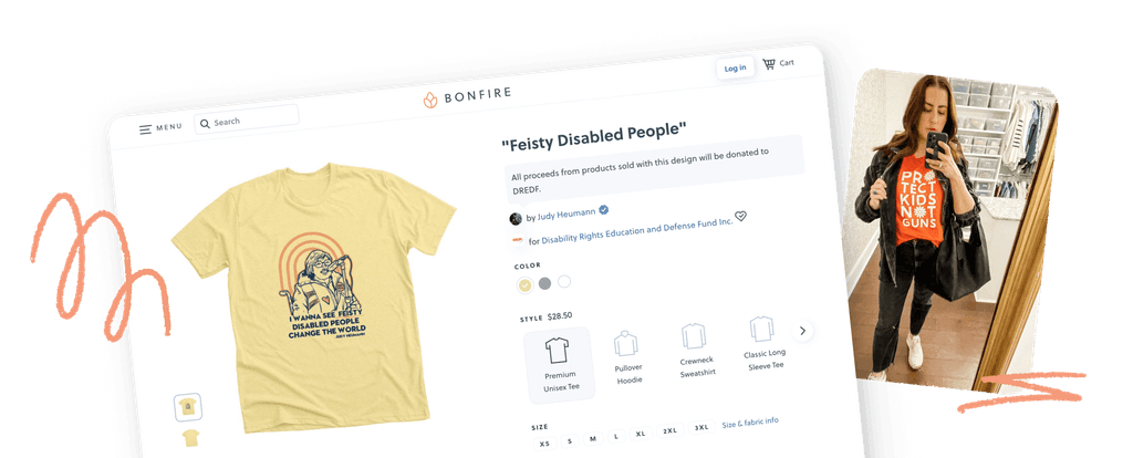 A screenshot of Bonfire store