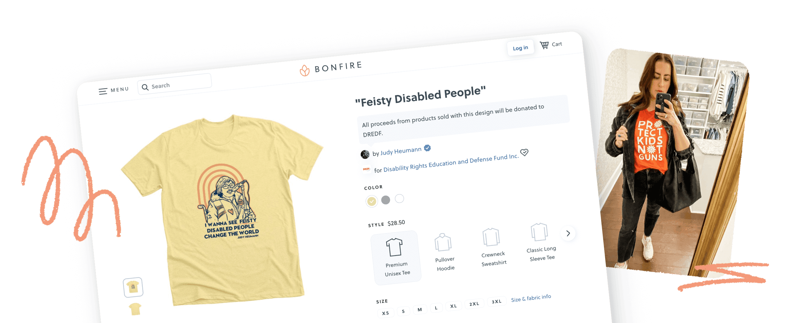 A screenshot of Bonfire store