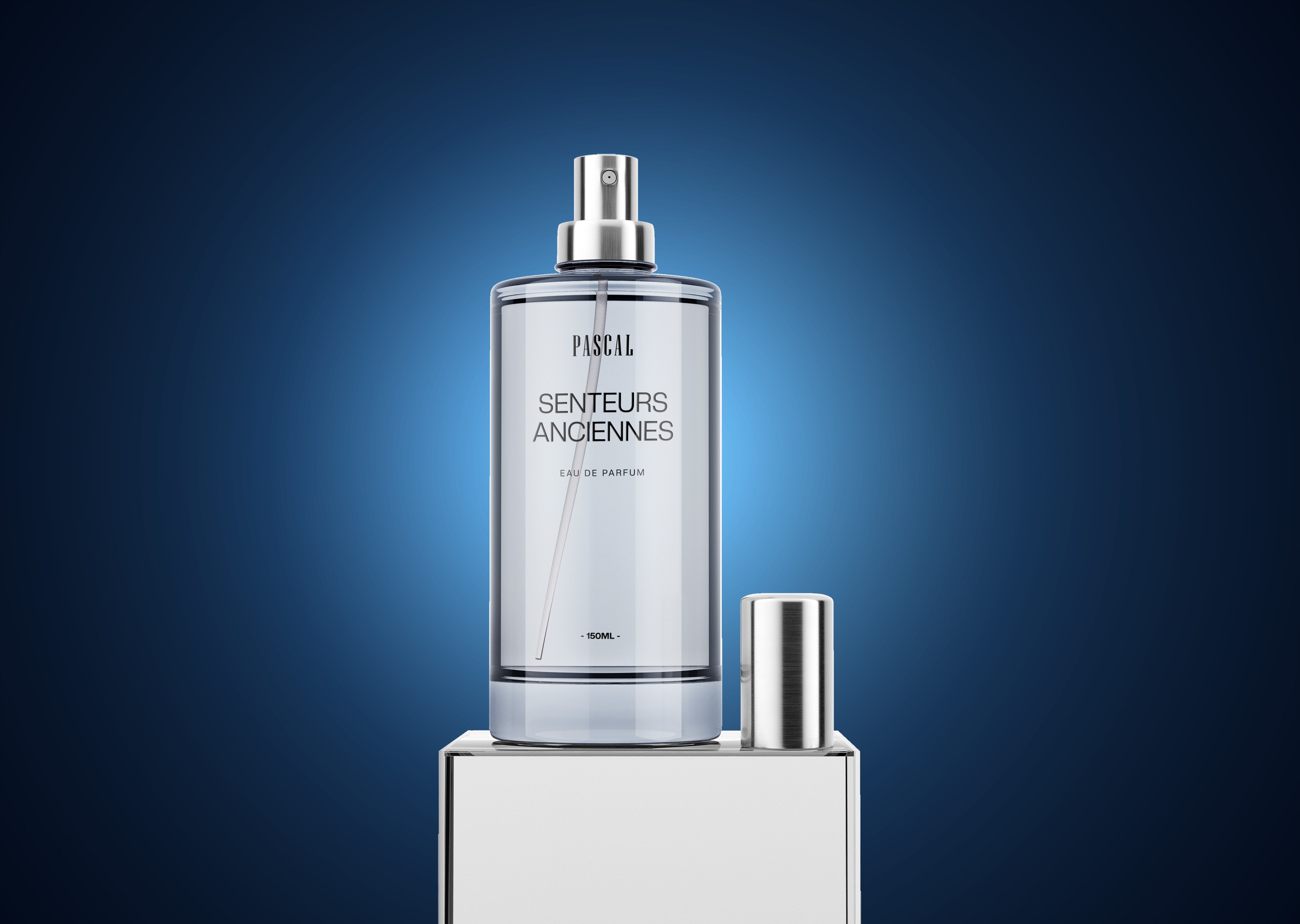Pascal Cosmetics Company Blue Fragrance Bottle