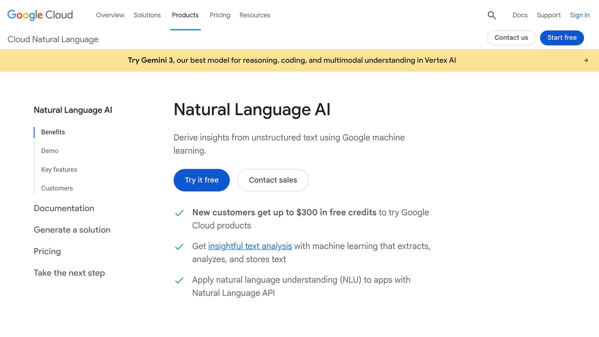 Google Cloud Natural Language API