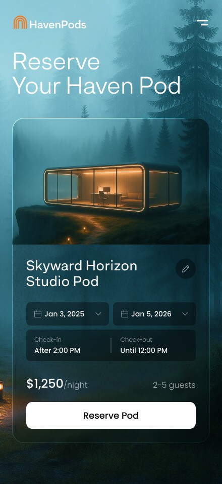 HavenPods - Pod Booking App