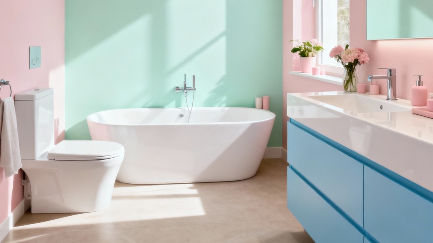 Pastel Accent Bathroom