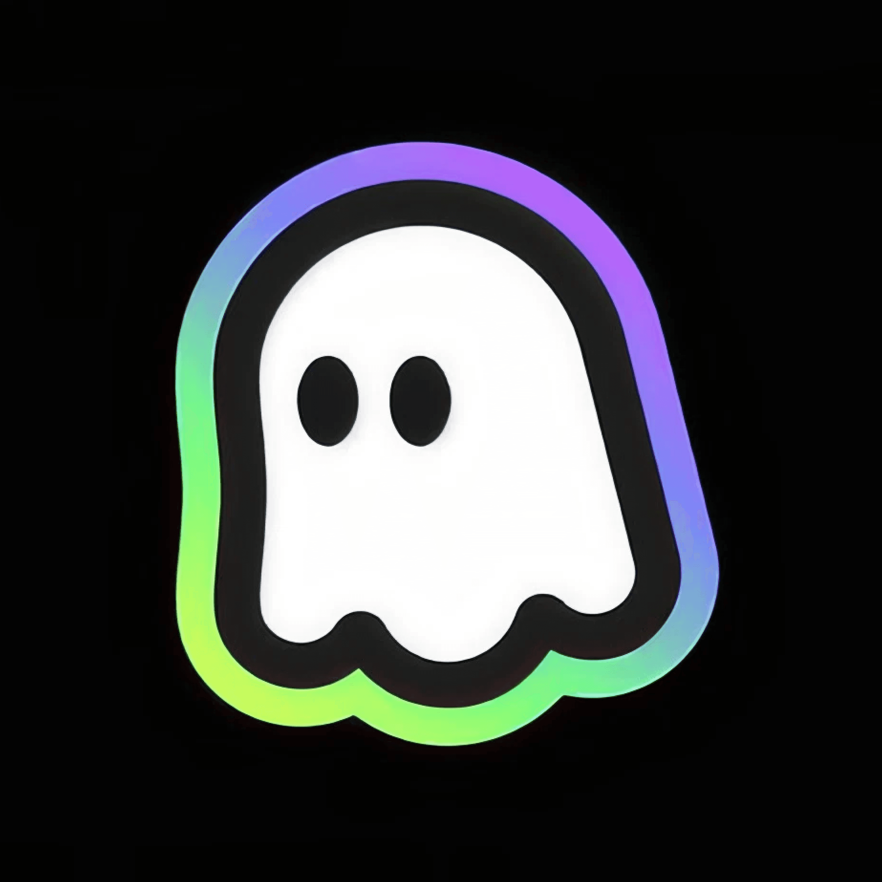 black app icon image of a ghost