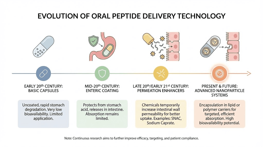 Oral peptide delivery technology advancement timeline