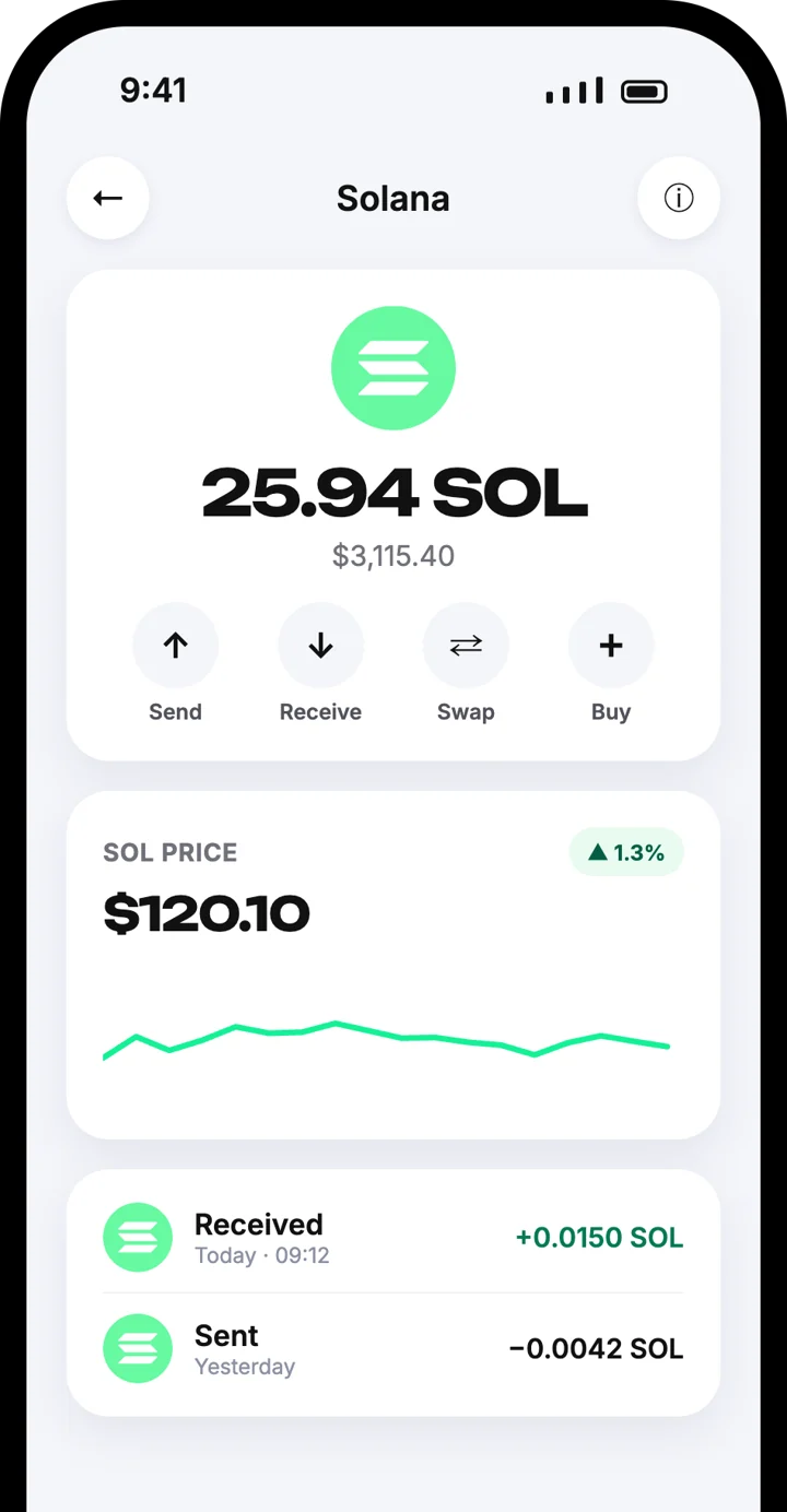 Atom Wallets app screen