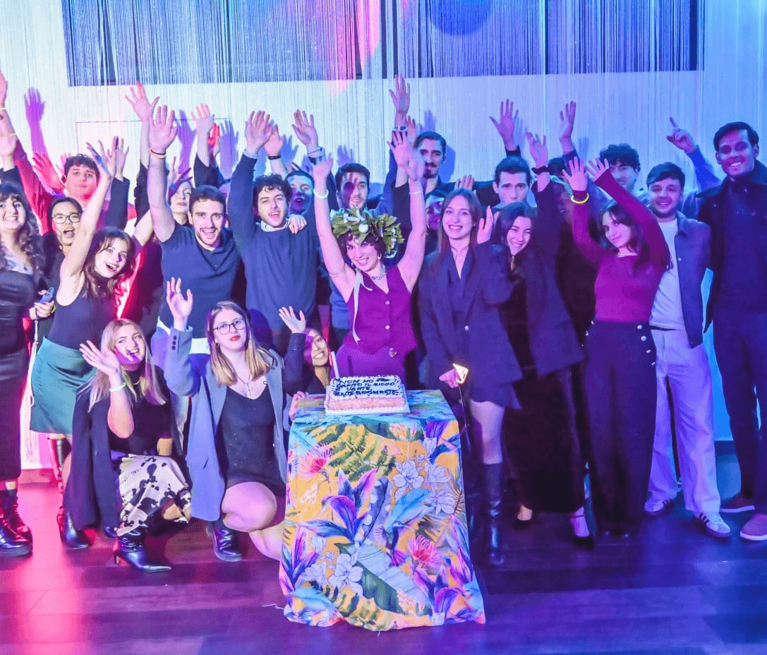 A group of students at a graduation party