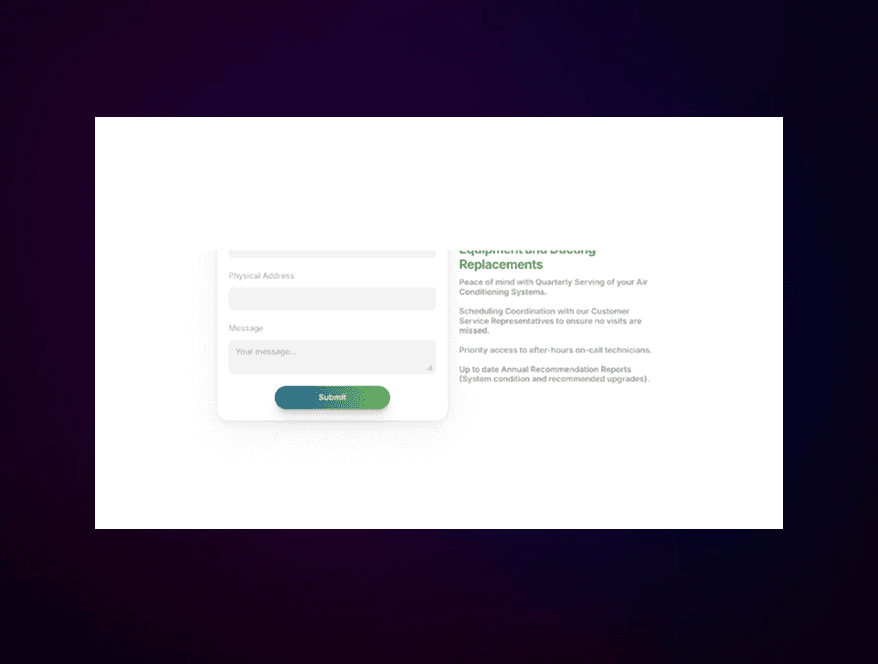 screenshot of registration area