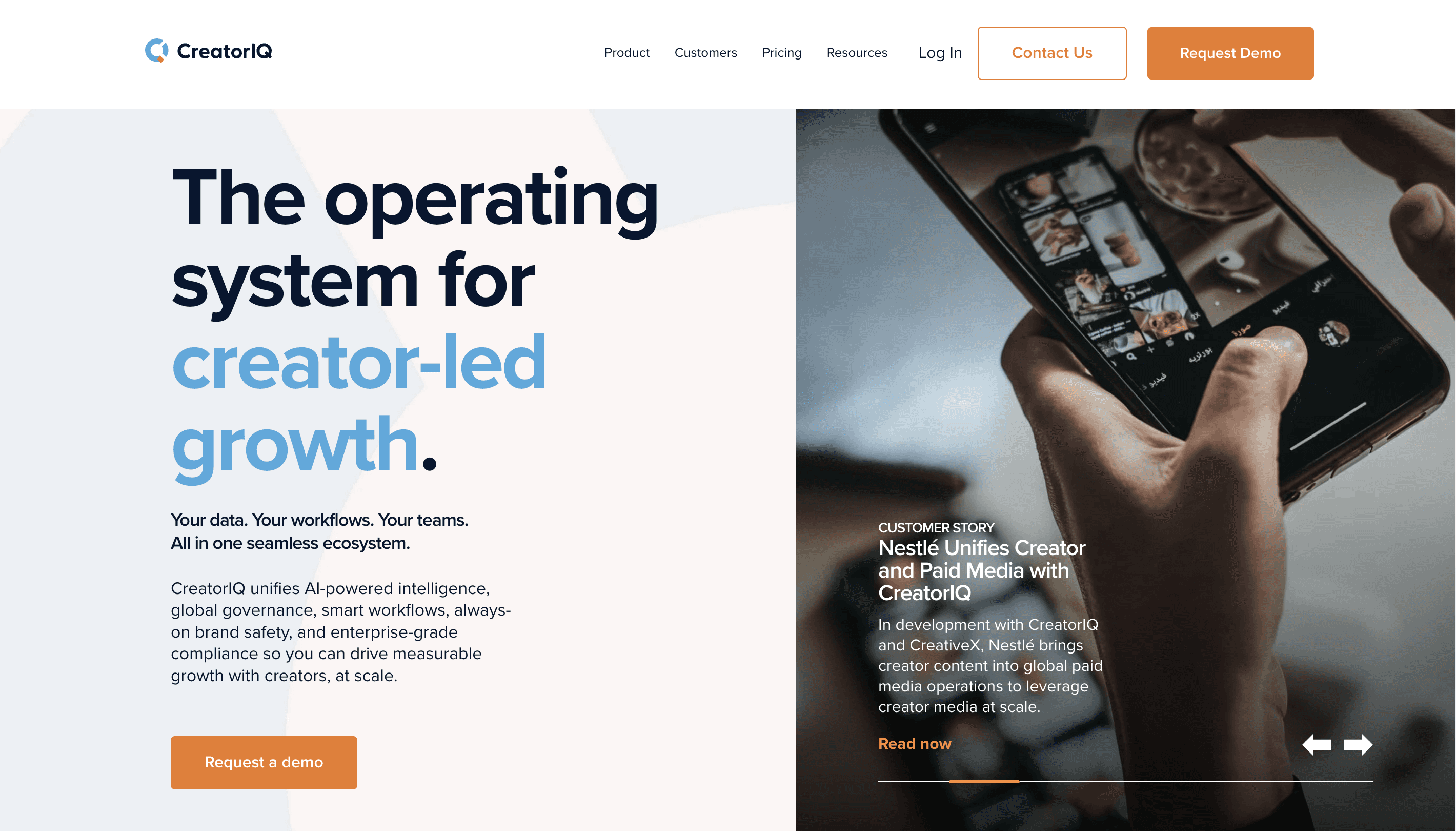 CreatorIQ homepage