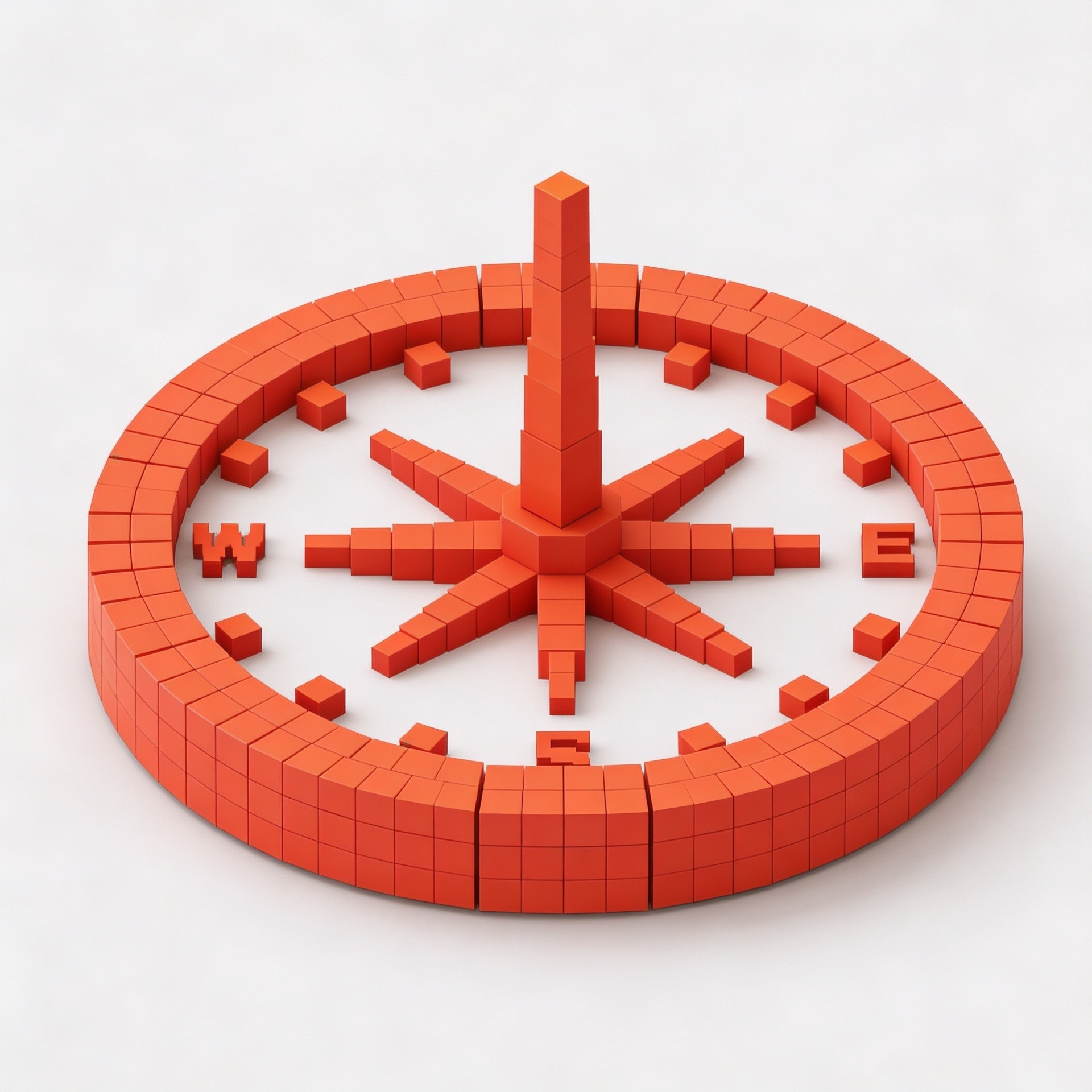 Orange voxel compass symbolizing SEO guidance for content creators